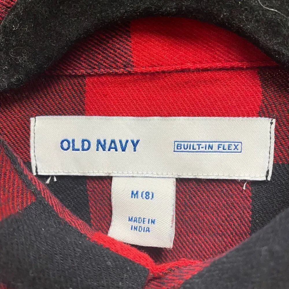 Old Navy Red & Black Plaid Button Down